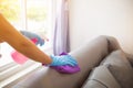 cleaning staff is cleaning room for customers who want cleaning staff to clear room before staying in next round for cleanliness