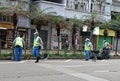 Cleaning of Street in Hong Kong