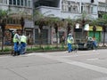 Cleaning of Street in Hong Kong