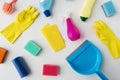 Cleaning stuff on white background Royalty Free Stock Photo