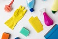 Cleaning stuff on white background Royalty Free Stock Photo