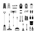 Cleaning supplies icons Royalty Free Stock Photo