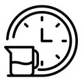 Cleaning time icon, outline style