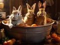 Cleaning time for lion rabbit