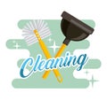 Cleaning toilet brush and plunger supplies