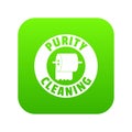 Cleaning toilet icon green vector
