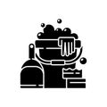 Cleaning tools black glyph icon