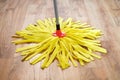 Cleaning tools on parquet Royalty Free Stock Photo