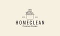 Cleaning tools set lines logo vector symbol icon design illustration Royalty Free Stock Photo