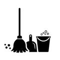 Cleaning tools vector icon