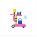 Cleaning trolley flat icon Royalty Free Stock Photo