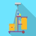 Cleaning of trolley vector icon.Flat vector icon isolated on white background cleaning trolley. Royalty Free Stock Photo