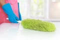 Cleaning using Soft duster Royalty Free Stock Photo