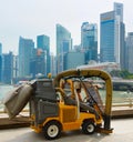 Cleaning vehicle in Singapore Downtown Royalty Free Stock Photo