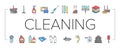 Cleaning And Washing Accessories Icons Set Vector .