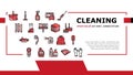 Cleaning And Washing Accessories Landing Header Vector