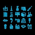 Cleaning And Washing Accessories neon glow icon illustration