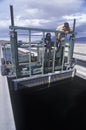 Cleaning waters at the Fish Springs Hatchery, North of Lone Pine, CA