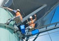 Cleaning windows Royalty Free Stock Photo