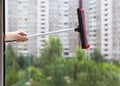 Cleaning windows picture in summer day