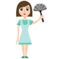 Cleaning woman, eps, vector, illustration, isolated.