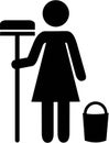 Cleaning Woman Pictogram