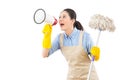 Cleaning woman washing floor with mop Royalty Free Stock Photo