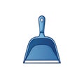 Cleanliness tool illustration: A single blue plastic dustpan ready for household chore or housekeeping task use Royalty Free Stock Photo