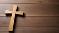 Cleanly Carved Wood Cross on Wood Table