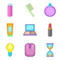 Cleanout icons set, cartoon style Royalty Free Stock Photo