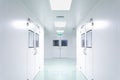 Cleanroom in manufacturing pharmaceutical plant, Green epoxy system flooring, Sandwich Panel, door, and double glass window