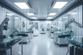 cleanroom with robotic arms and hands working on delicate mechanical parts