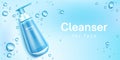 Cleanser for face cosmetics bottle mockup banner