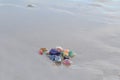 Cleansing of chakra stones by the sea