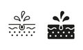 Cleansing Clogged Deep Pore Symbol Collection. Facial Skin Care Pictogram. Unclog the Skin Face of Dirty Blackhead and