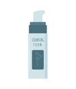 Cleansing foam. Face makeup removal. Skin care. Morning routine. Hand drawn beauty product. Vector illustration in flat