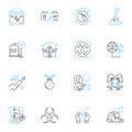 Cleanwater supply linear icons set. Aquifer, Chlorine, Contamination, Desalination, Drought, Filtering, Fluoride line