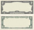 Clear 2 dollar banknote pattern Royalty Free Stock Photo