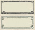 Clear 5 dollar banknote pattern