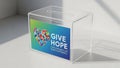 Give Hope Charity Donation Box with Colorful Heart Design Royalty Free Stock Photo