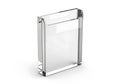 A clear acrylic rectangular block with sharp edges and a smooth surface reflecting light Royalty Free Stock Photo
