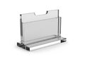 Clear acrylic sign holder with a sturdy base perfect for displaying information Royalty Free Stock Photo