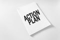 Document outlining a strategic action plan on a white background for effective planning Royalty Free Stock Photo