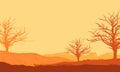 Clear afternoon skies with incredible natural views from the suburbs. Vector illustration