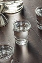 Clear Alcoholic Russian Vodka Shots Royalty Free Stock Photo