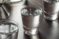 Clear Alcoholic Russian Vodka Shots