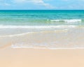 Clear azure sea and sandy beach