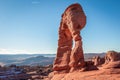 Clear Beautiful Day on Delicate Arch, Arches National Park, Utah Royalty Free Stock Photo