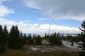 clear blue hot spring in Yellowstone National Park Royalty Free Stock Photo