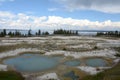 clear blue hot spring in Yellowstone National Park Royalty Free Stock Photo